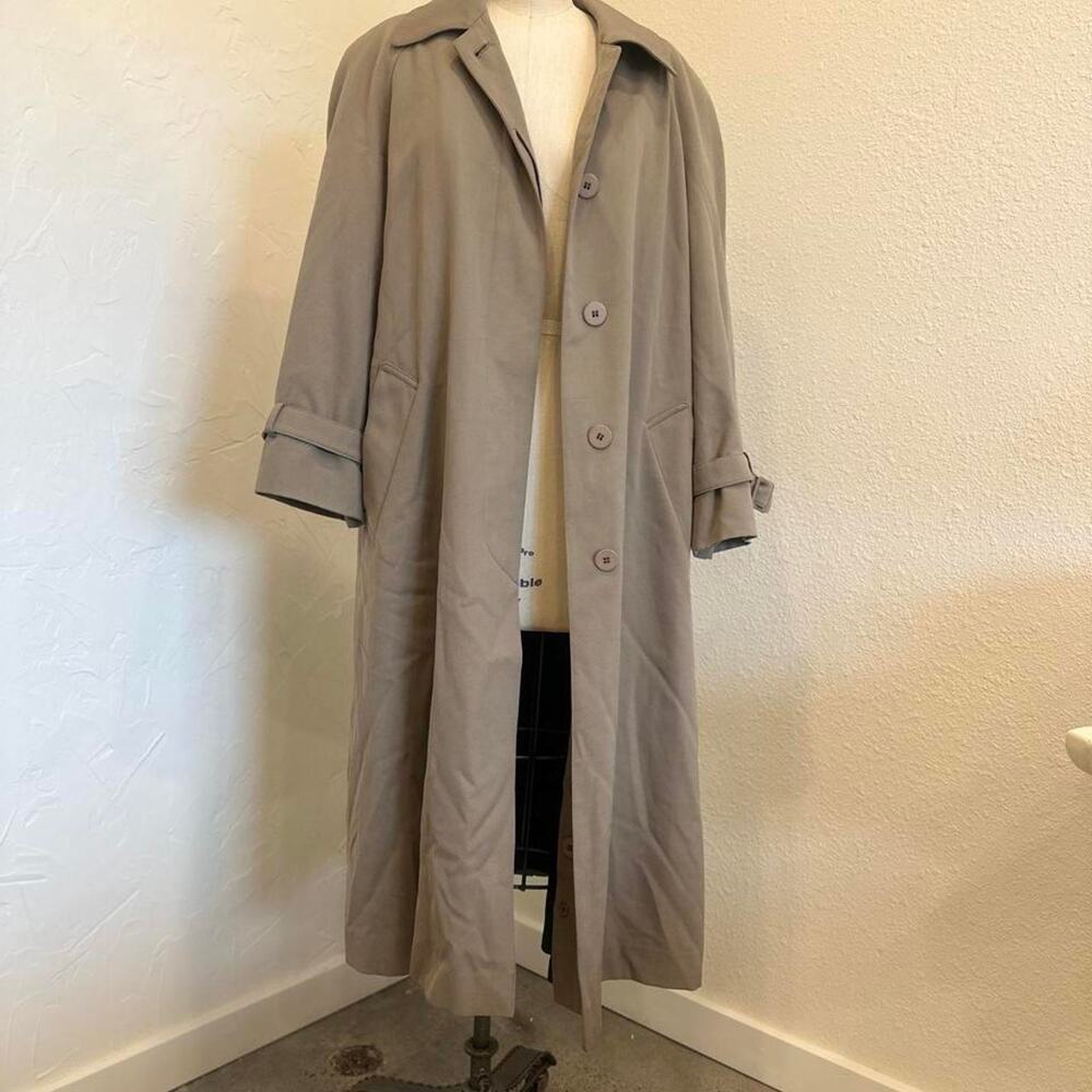 Vintage Sanyo Carol Cohen Trench Coat Removable Wool Liner Long Coat